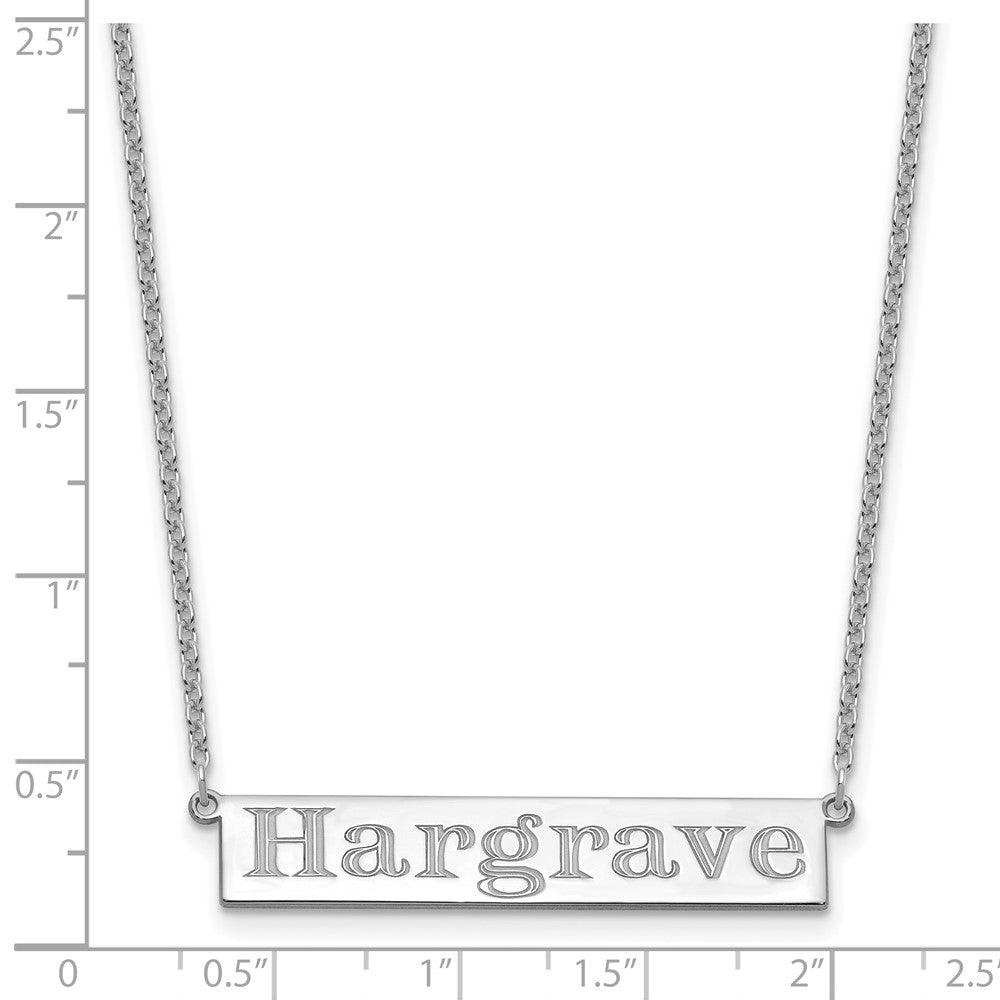 Sterling Silver/Rhodium-plated 7-9 Letter Name Bar Necklace