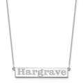 14k White Gold 7-9 Letter Name Bar Necklace