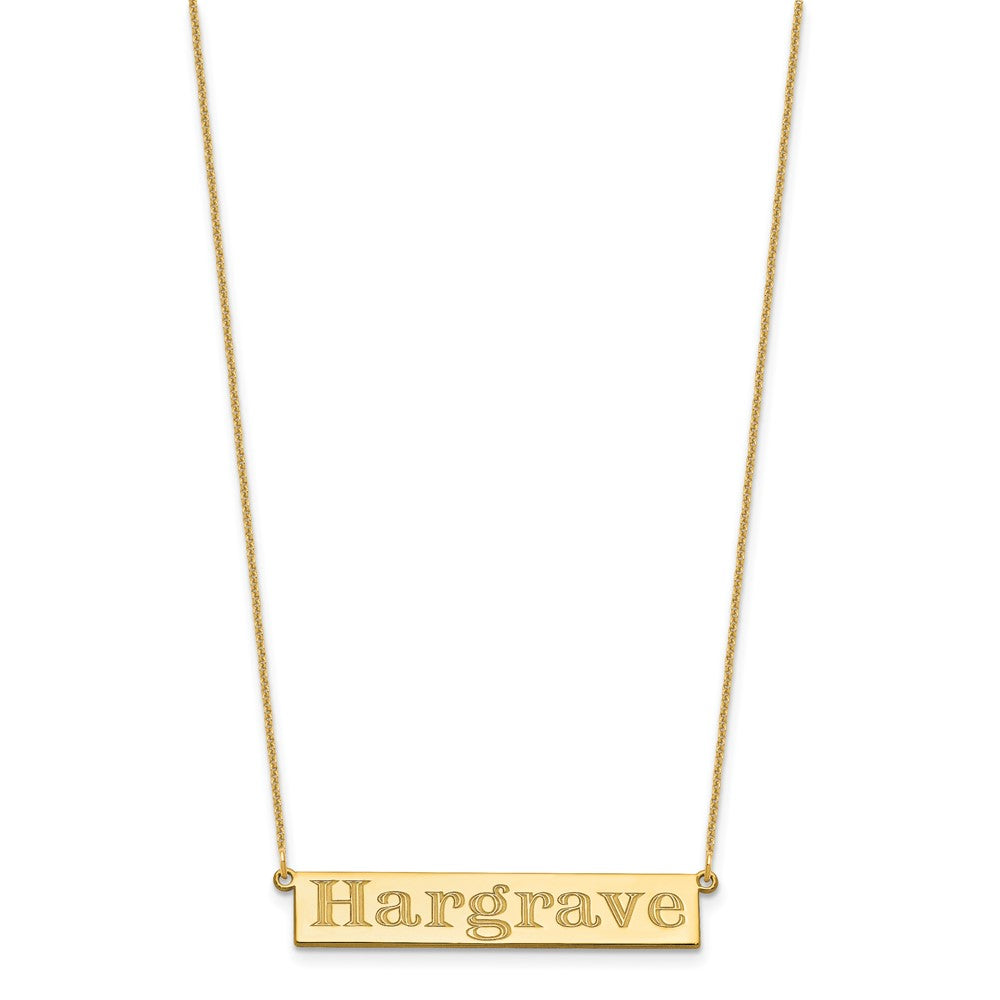 14k Yellow Gold 7-9 Letter Name Bar Necklace