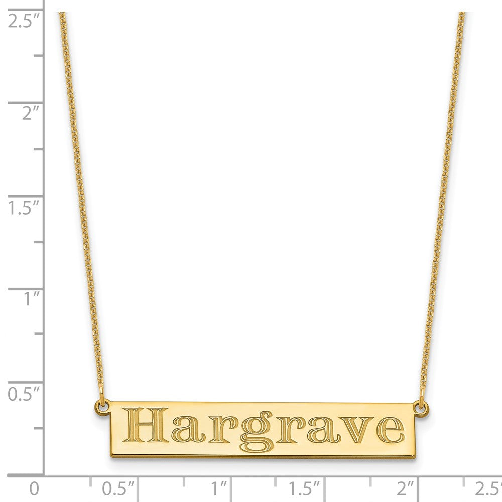 14k Yellow Gold 7-9 Letter Name Bar Necklace
