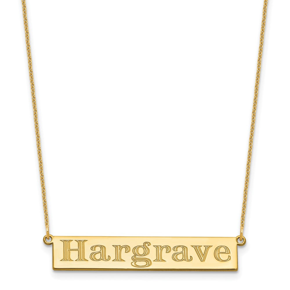 14k Yellow Gold 7-9 Letter Name Bar Necklace
