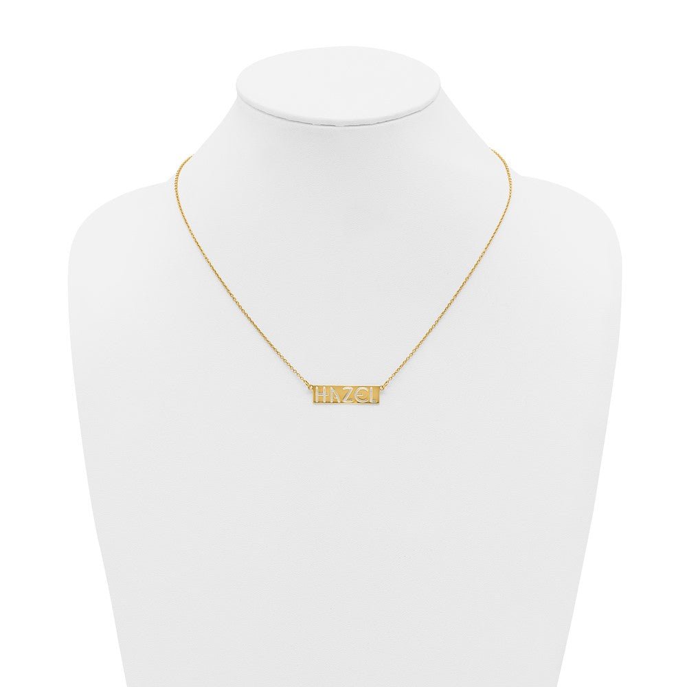 Sterling Silver/Gold-plated 4-6 Letter cut-out Name Bar Necklace