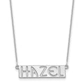14k White Gold 4-6 Letter cut-out Name Bar Necklace