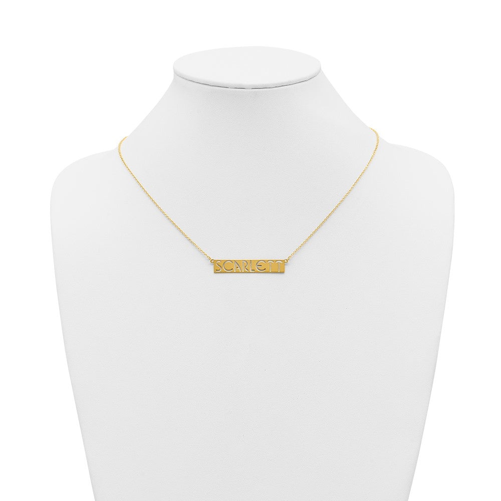 Sterling Silver/Gold-plated 7-9 Letter cut-out Name Bar Necklace
