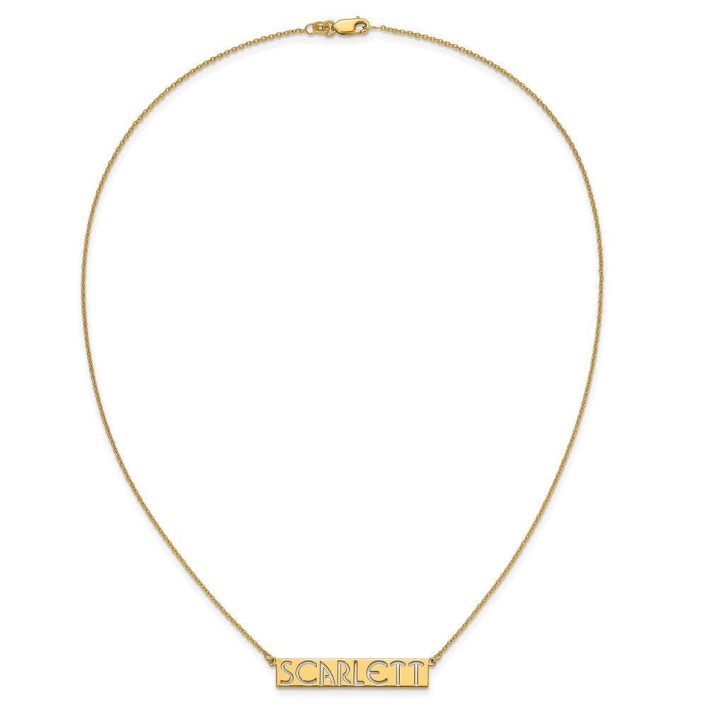 Sterling Silver/Gold-plated 7-9 Letter cut-out Name Bar Necklace