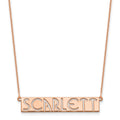 14k Rose Gold 7-9 Letter cut-out Name Bar Necklace