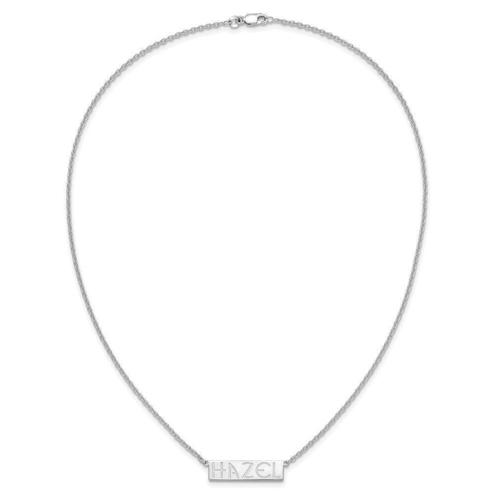 Sterling Silver/Rhodium-plated 4-6 Letter Name Bar Necklace