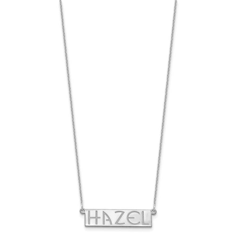 14k White Gold 4-6 Letter Name Bar Necklace