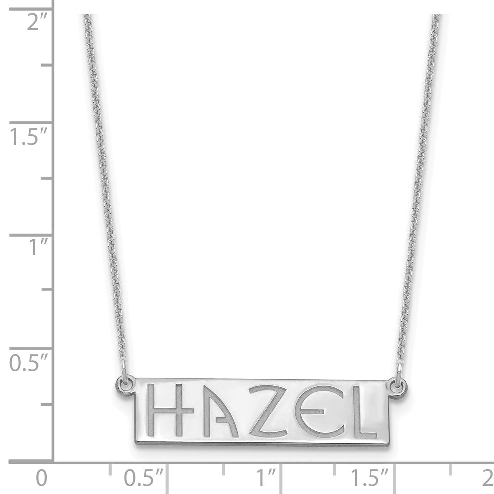 14k White Gold 4-6 Letter Name Bar Necklace
