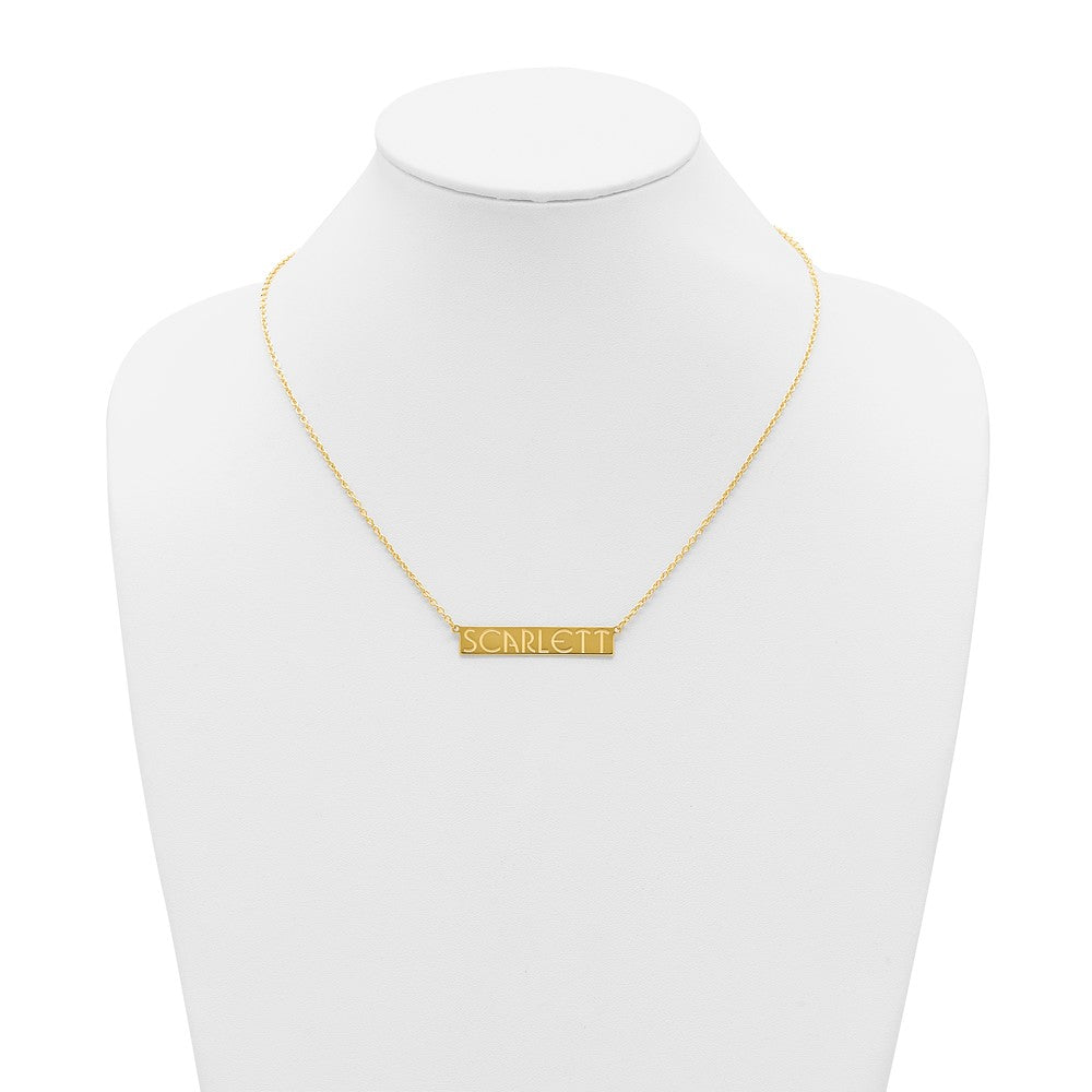 Sterling Silver/Gold-plated 7-9 Letter Name Bar Necklace