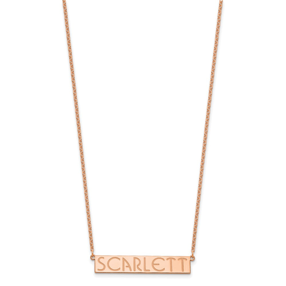 Sterling Silver/Rose-plated 7-9 Letter Name Bar Necklace
