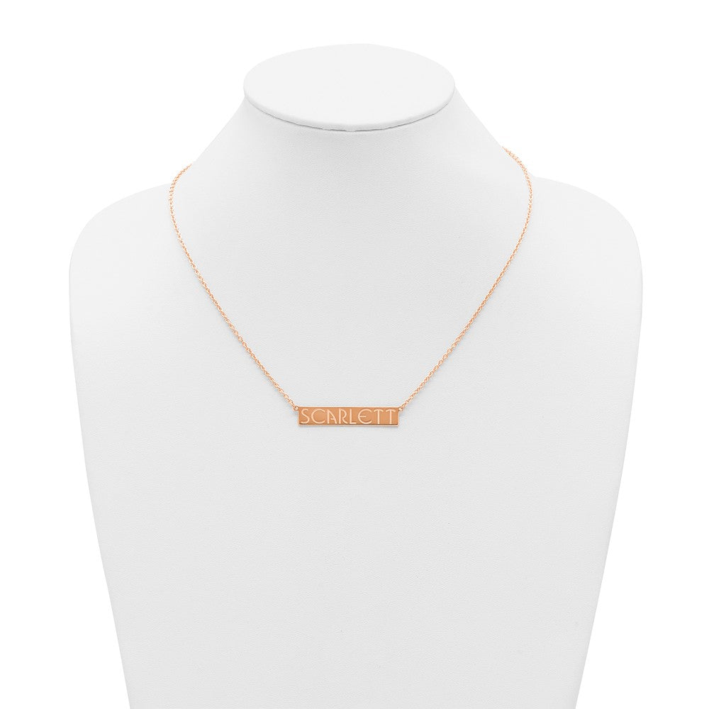 Sterling Silver/Rose-plated 7-9 Letter Name Bar Necklace