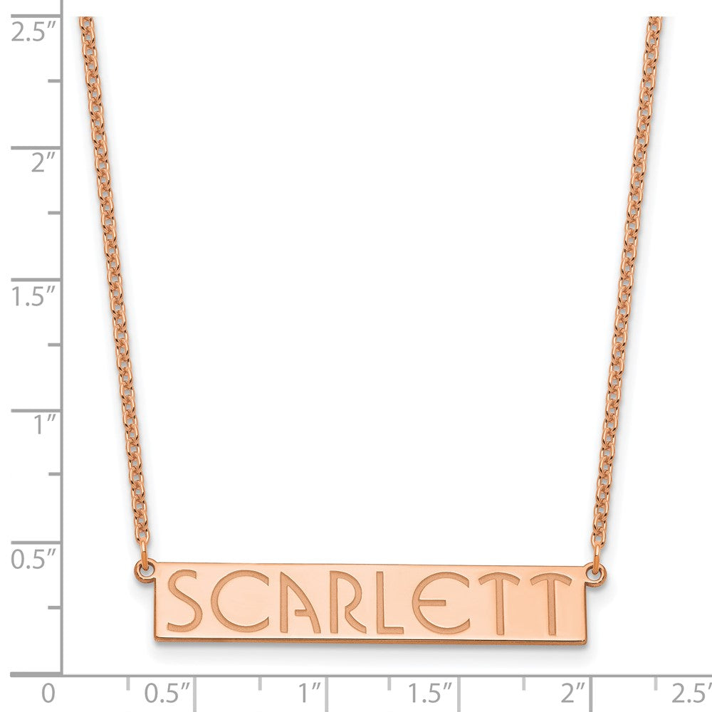 Sterling Silver/Rose-plated 7-9 Letter Name Bar Necklace