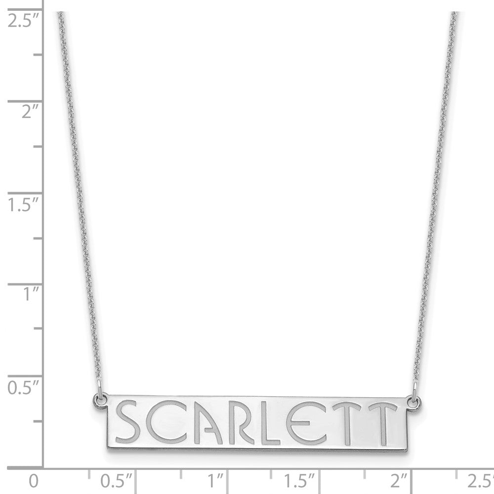 14k White Gold 7-9 Letter Name Bar Necklace