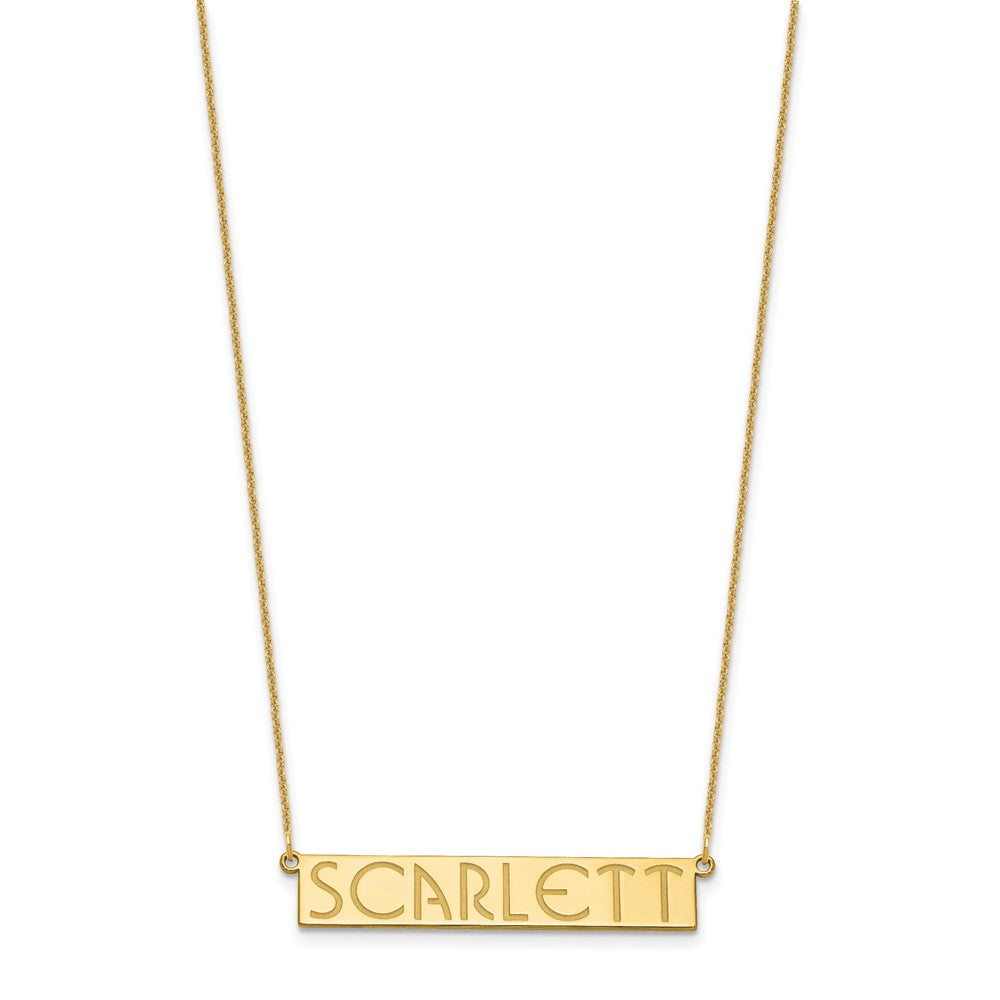 14k Yellow Gold 7-9 Letter Name Bar Necklace