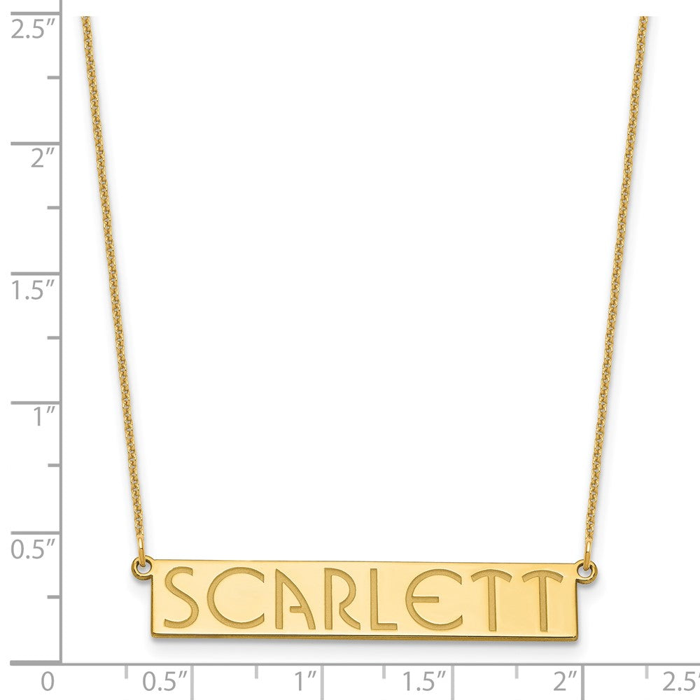 14k Yellow Gold 7-9 Letter Name Bar Necklace