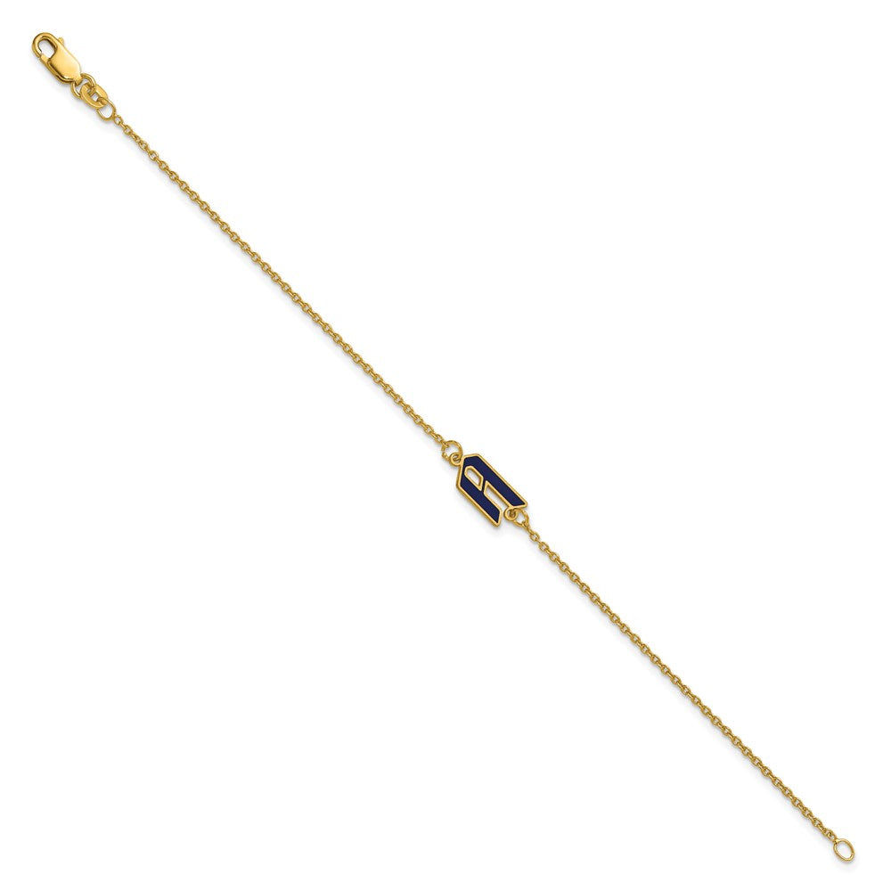 SS/Gold-plated Upper/Lower-case Epoxy Initial Bracelet