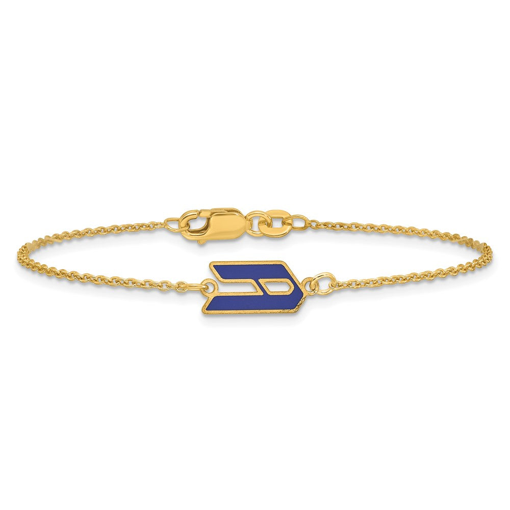 SS/Gold-plated Upper/Lower-case Epoxy Initial Bracelet
