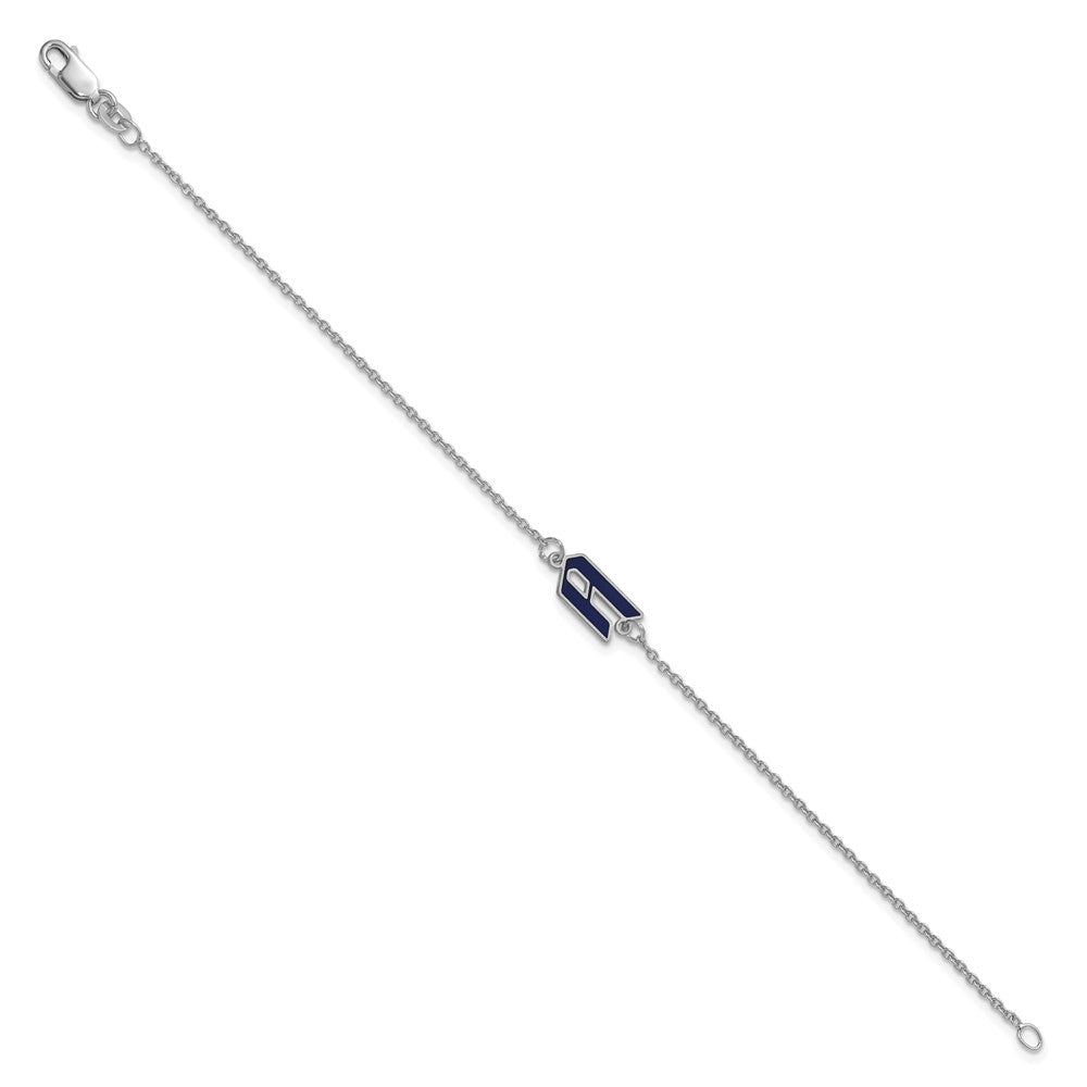 SS/Rhodium-plated Upper/Lower-case Epoxy Initial Bracelet