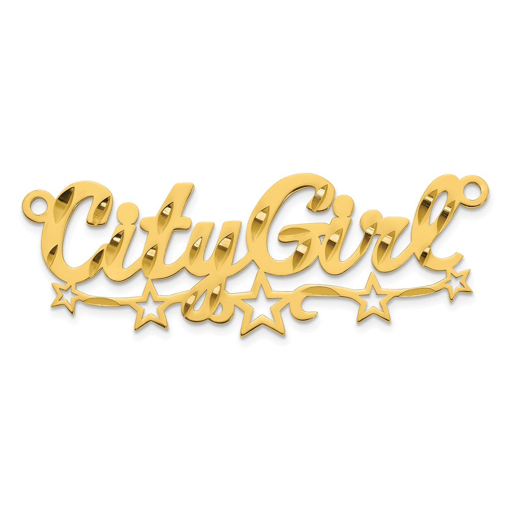 SS/Gold-plated Diamond-cut Cut-out Stars Name Plate