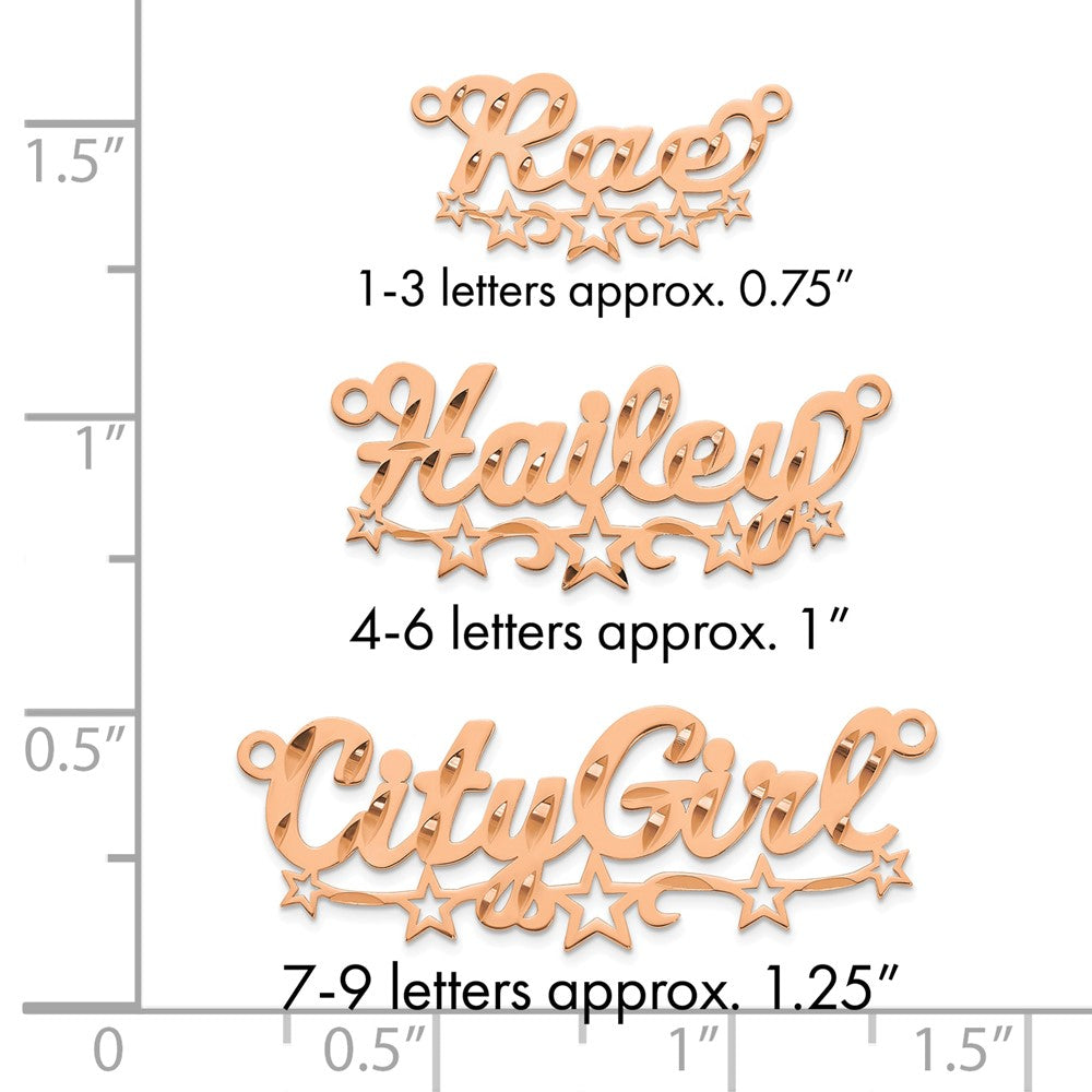 SS/Rose-plated Diamond-cut Cut-out Stars Name Plate