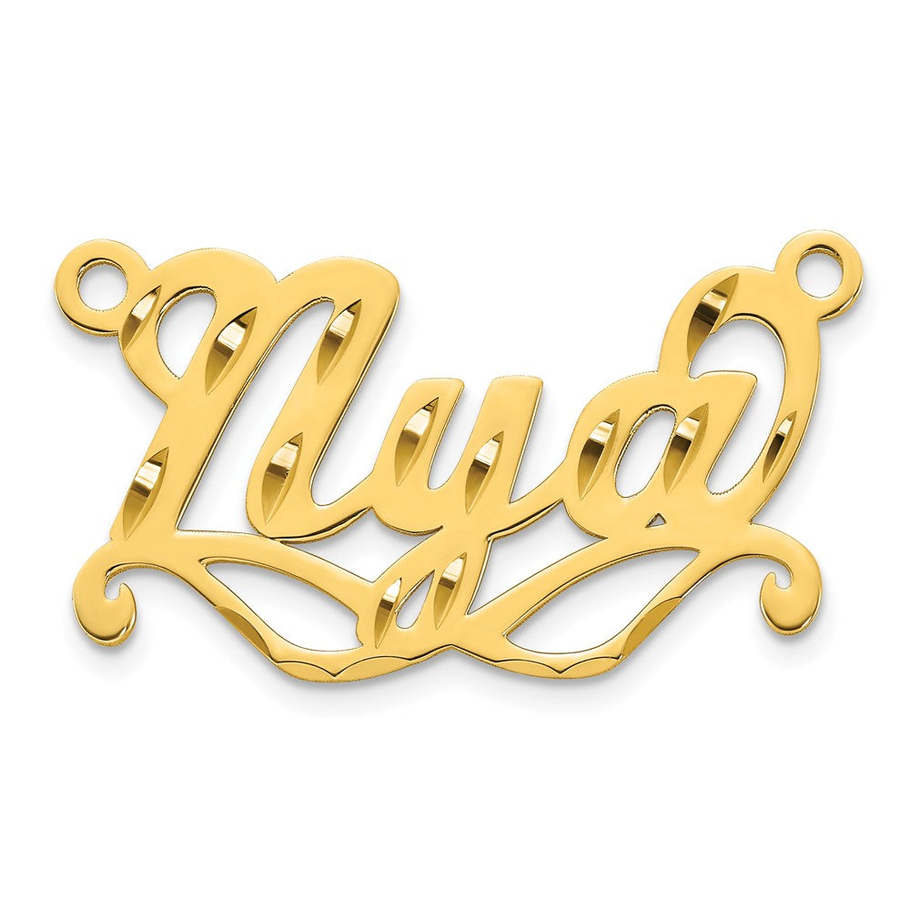 Sterling Silver/Gold-Plated Diamond Cut Sunglass Name Plate