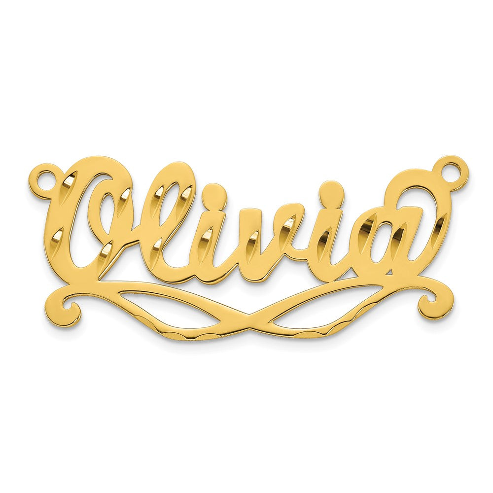 14k Yellow Gold Diamond-cut Sunglass Name Plate