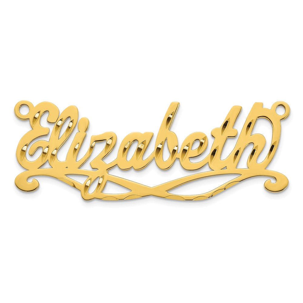 14k Yellow Gold Diamond-cut Sunglass Name Plate