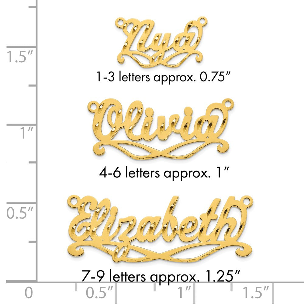Sterling Silver/Gold-Plated Diamond Cut Sunglass Name Plate