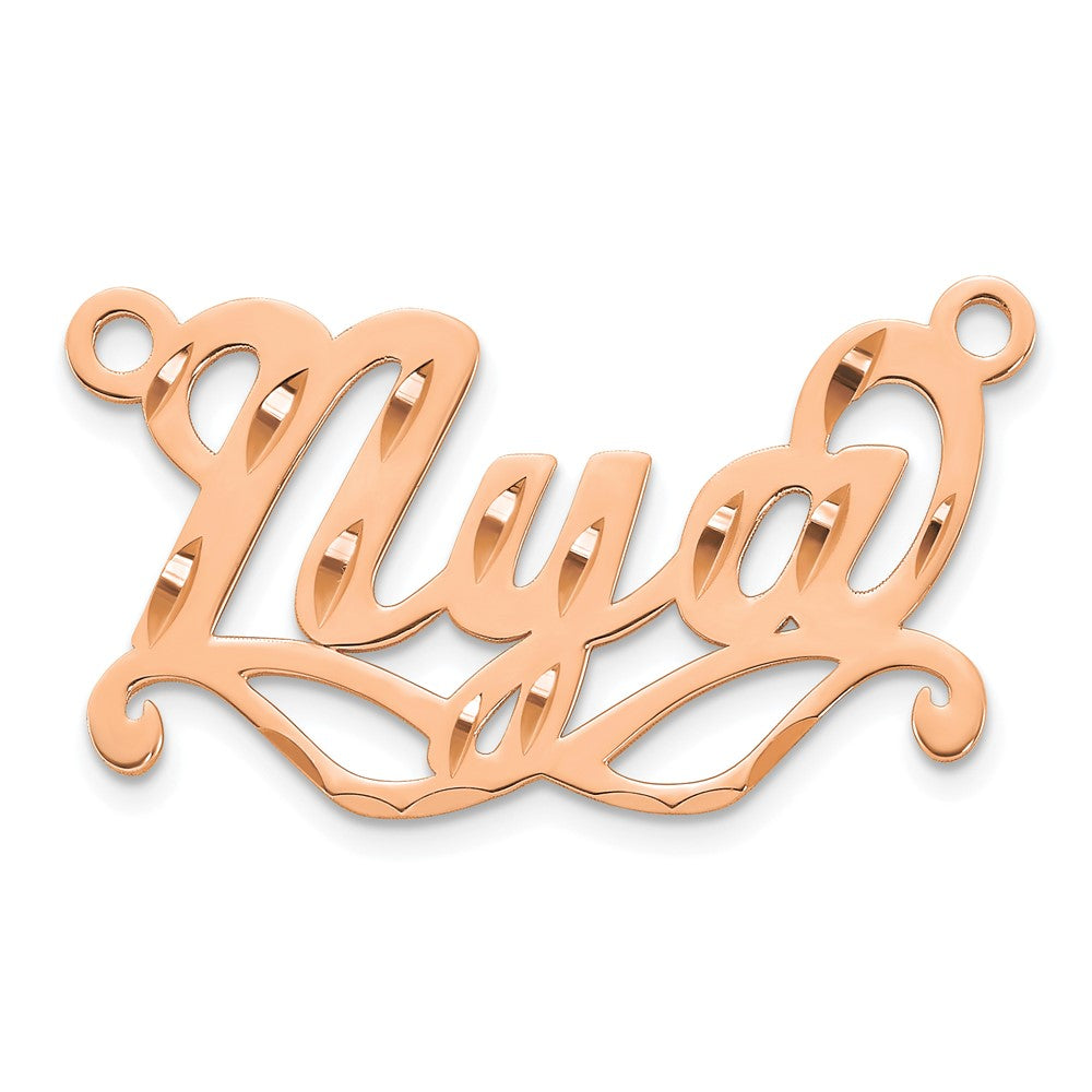 Sterling Silver/Rose Gold-plated Diamond Cut Sunglass Name Plate