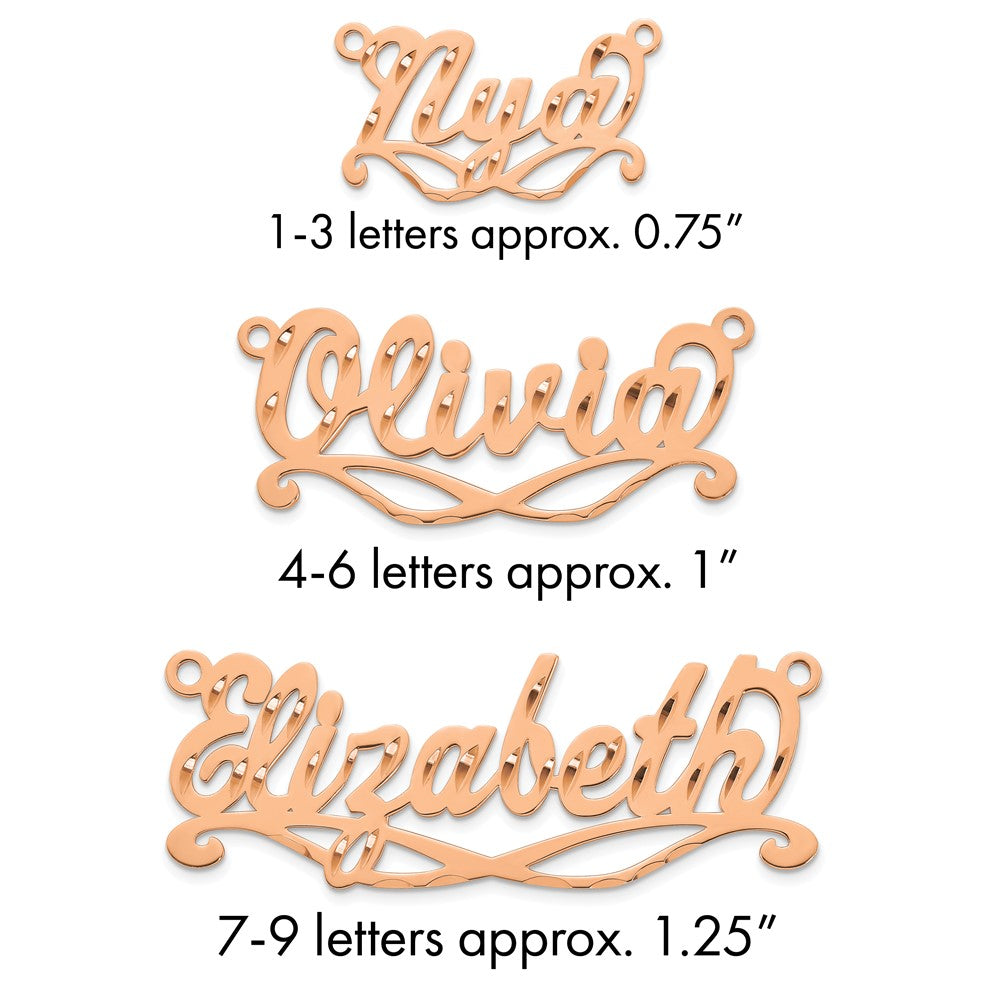 14k Rose Gold Diamond-cut Sunglass Name Plate