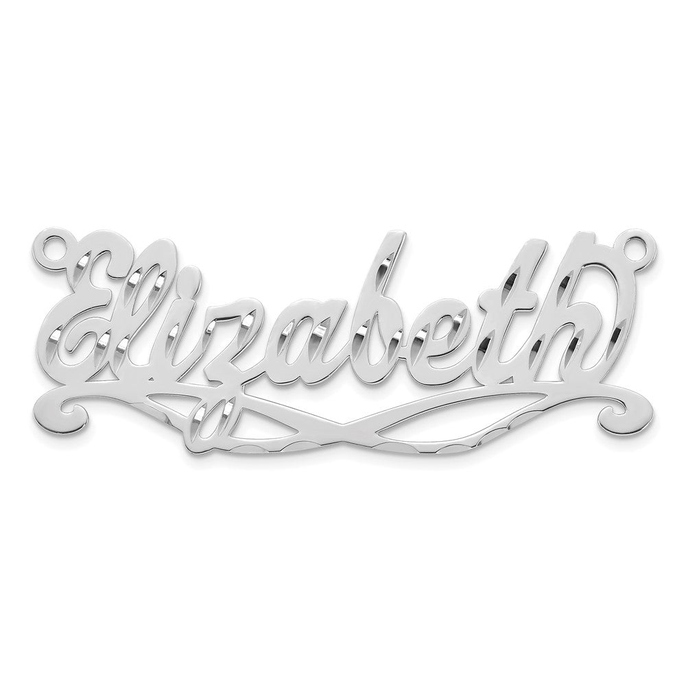 Sterling Silver/Rhodium-plated Diamond Cut Sunglass Name Plate