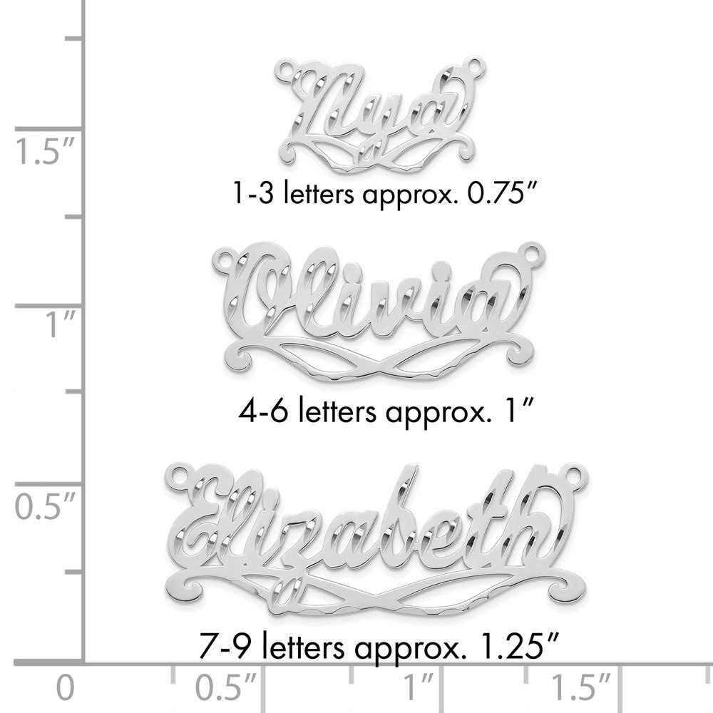 14k White Gold Diamond-cut Sunglass Name Plate