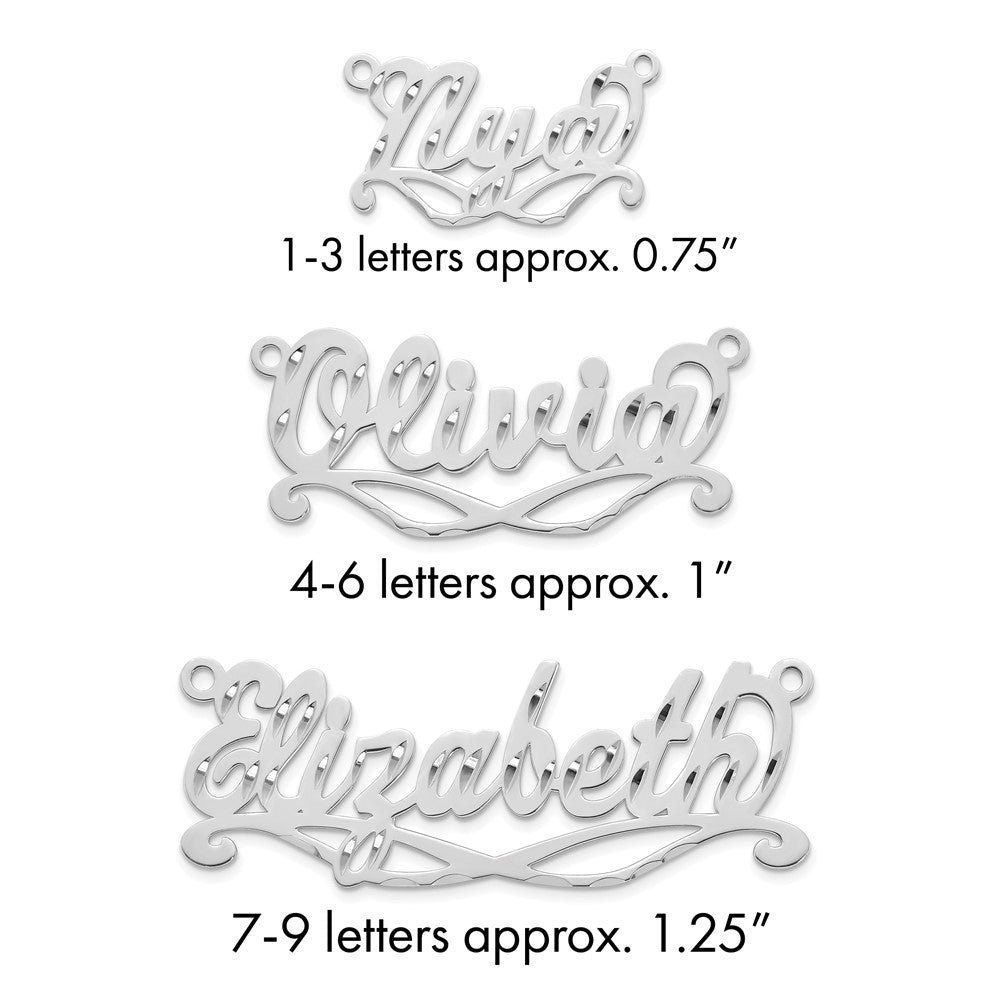 14k White Gold Diamond-cut Sunglass Name Plate