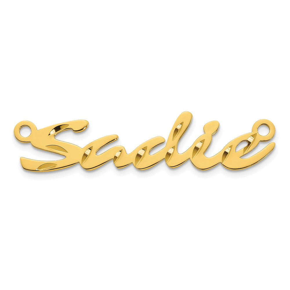 14k Yellow Gold Diamond-cut Name Plate