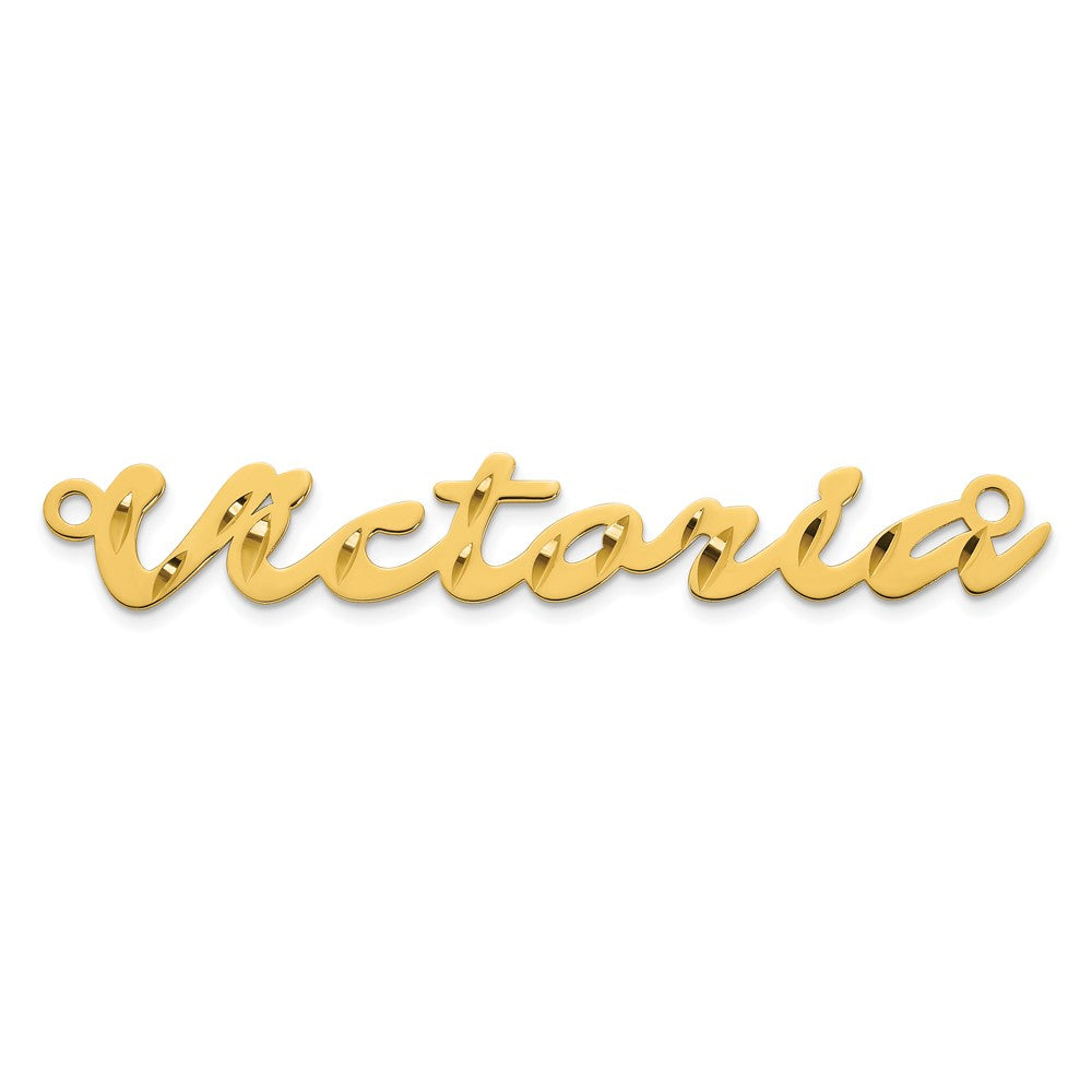 14k Yellow Gold Diamond-cut Name Plate