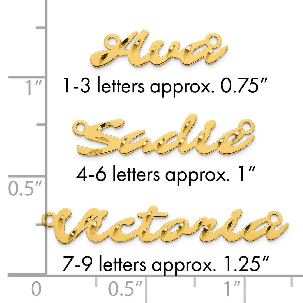 Sterling Silver/Gold-plated Diamond-cut Name Plate