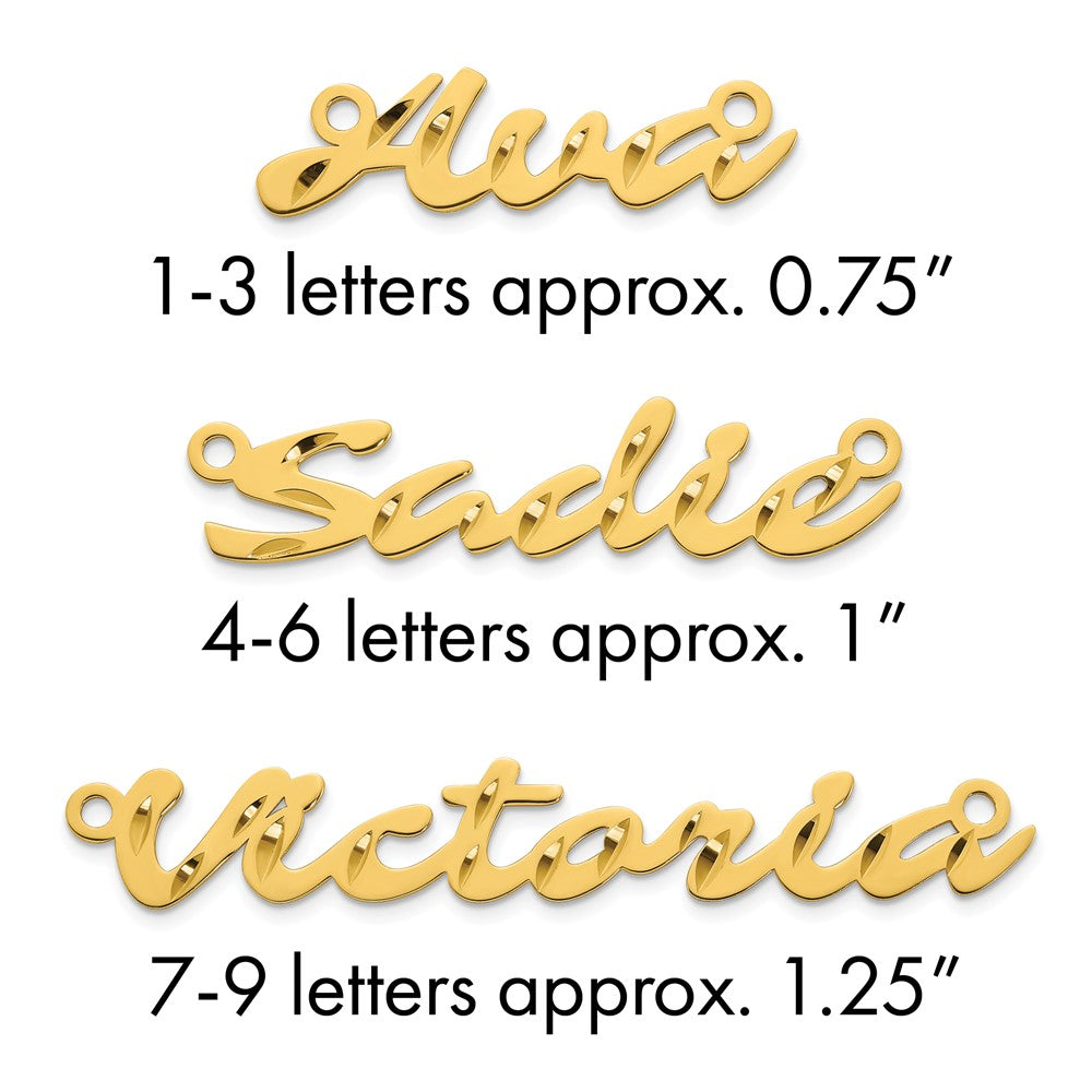 Sterling Silver/Gold-plated Diamond-cut Name Plate