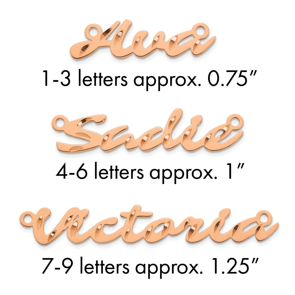 14k Rose Gold Diamond-cut Name Plate
