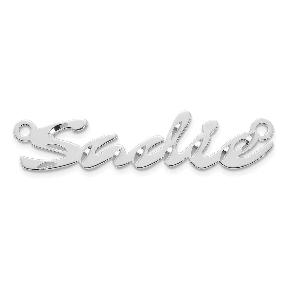 Sterling Silver/Rhodium-plated Diamond-cut Name Plate