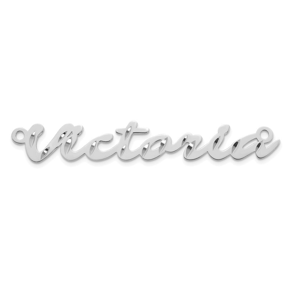 Sterling Silver/Rhodium-plated Diamond-cut Name Plate