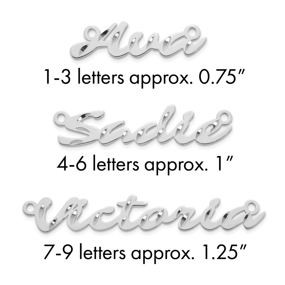 Sterling Silver/Rhodium-plated Diamond-cut Name Plate