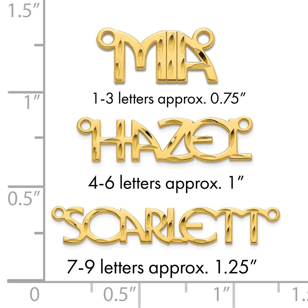 14k Yellow Gold Diamond-cut Name Plate