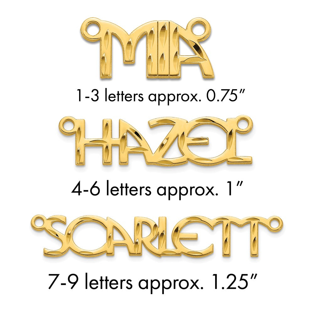Sterling Silver/Gold-plated Diamond-cut Name Plate