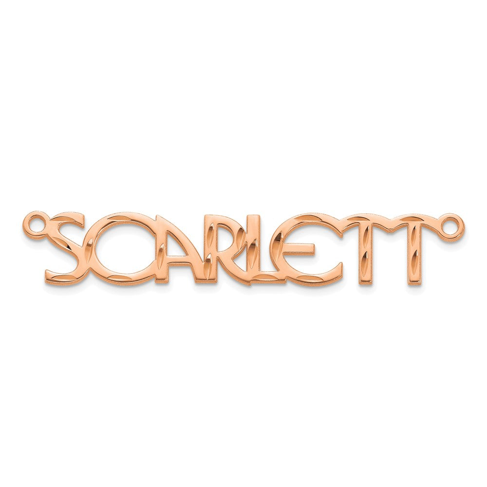 14k Rose Gold Diamond-cut Name Plate