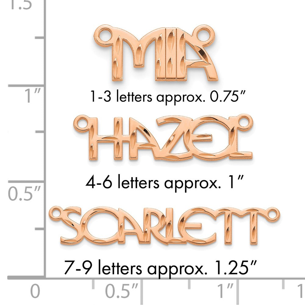 Sterling Silver/Rose-gold Diamond-cut Name Plate