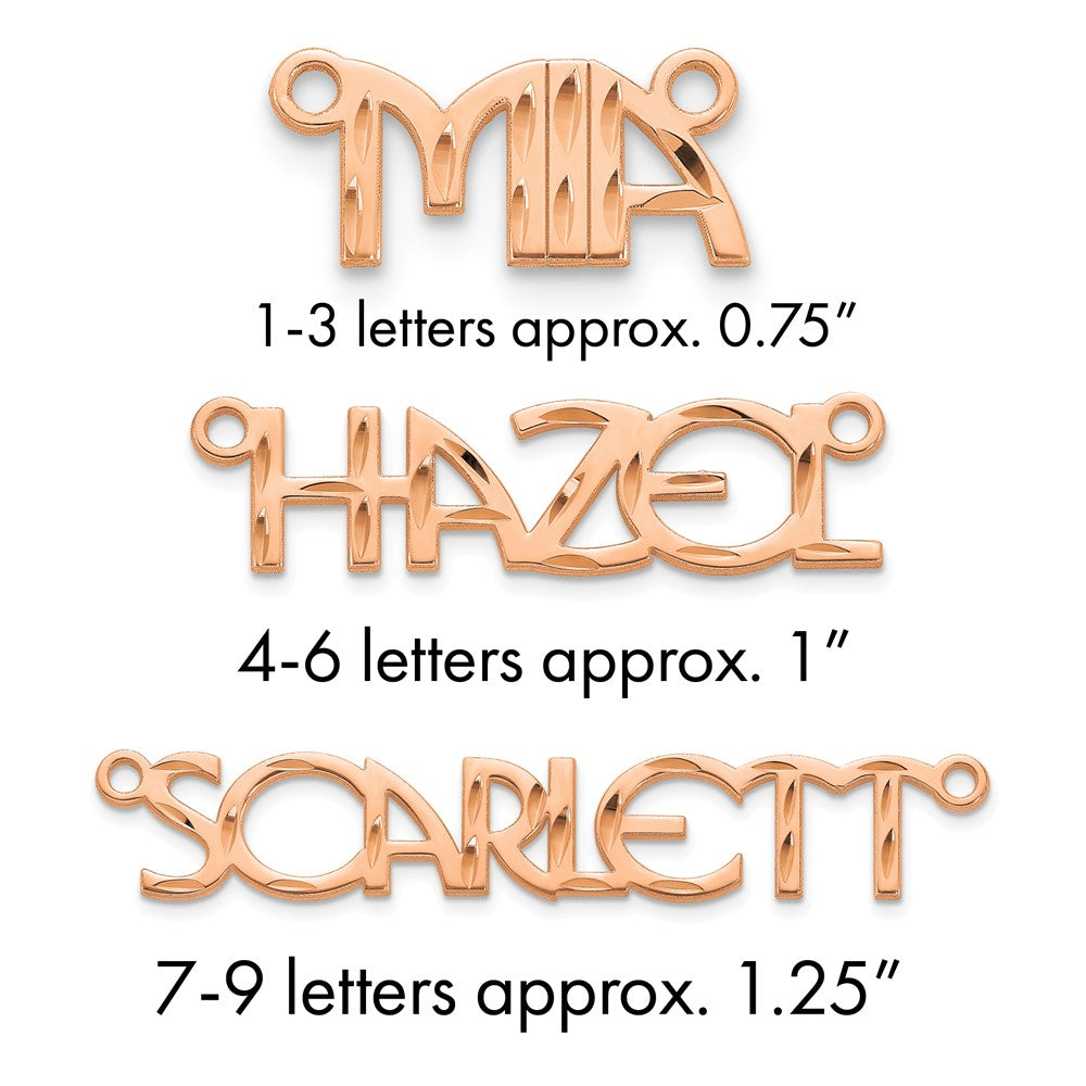 14k Rose Gold Diamond-cut Name Plate