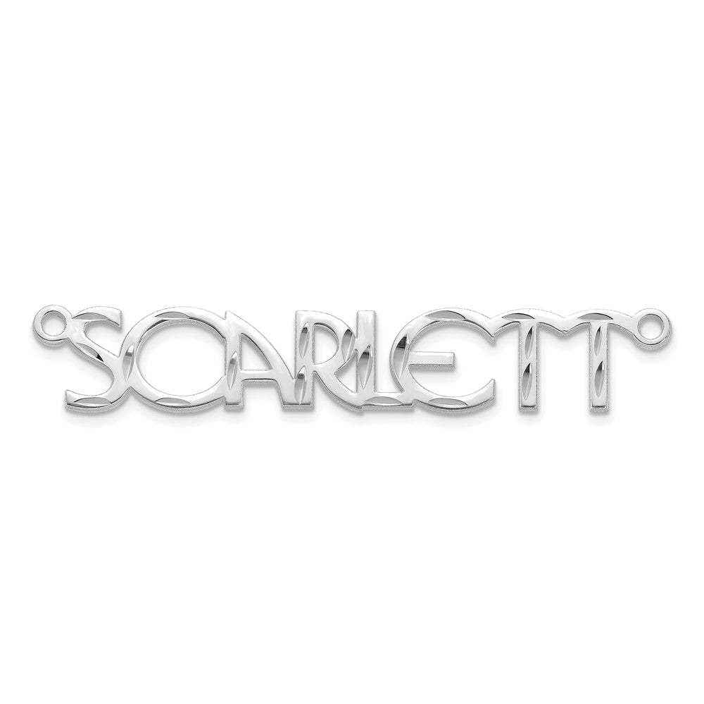 Sterling Silver/Rhodium-plated Diamond-cut Name Plate