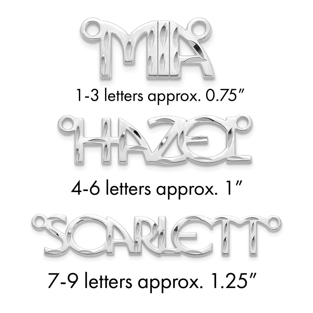 Sterling Silver/Rhodium-plated Diamond-cut Name Plate