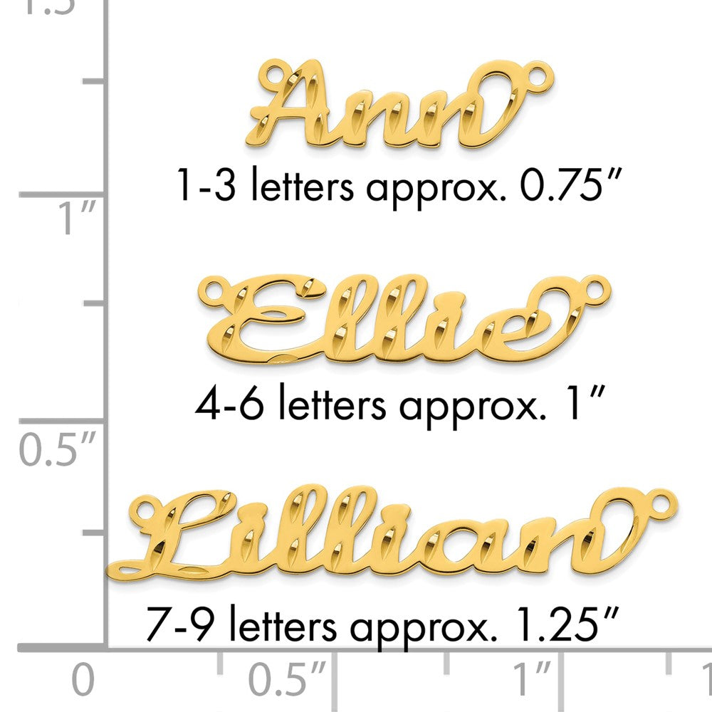 Sterling Silver/Gold-plated Diamond-cut Name Plate
